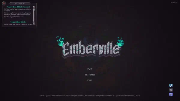 Emberville Alpha Patch Notes: Every In-Game Update Through 0.20.10.x